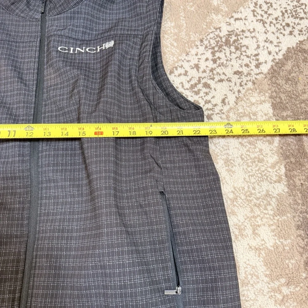 Cinch Bonded Softshell Vest Mens‎ Large Plaid Full Zip Cowboy Western Work